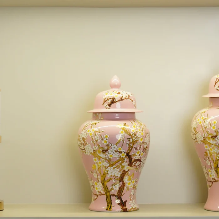 LUXURY PINK DECORATIVE PORCELAIN JAR